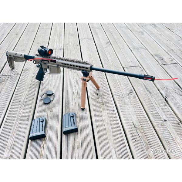 Pallas BA15-22 tan + point rouge viseur HAWKE + 2 chargeurs + bi-pied