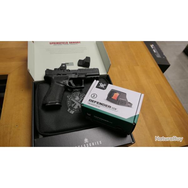 TOP PRIX  PISTOLET SPRINGFIELD ARMORY ECHELON COMP 9X19 + VORTEX DEFENDER CCW   ETAT NEUF