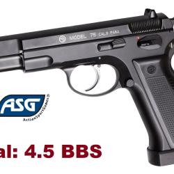 Pistolet  GBB  CZ 75  ASG -  Co2  Billes Acier Cal 4.5
