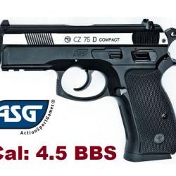 Pistolet GNB  CZ 75D Compact bicolore  ASG - Co2  Billes Acier Cal 4.5