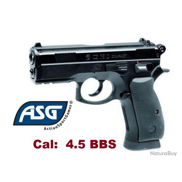 Pistolet GNB  CZ 75D Compact noir  ASG - Co2  Billes Acier Cal 4.5