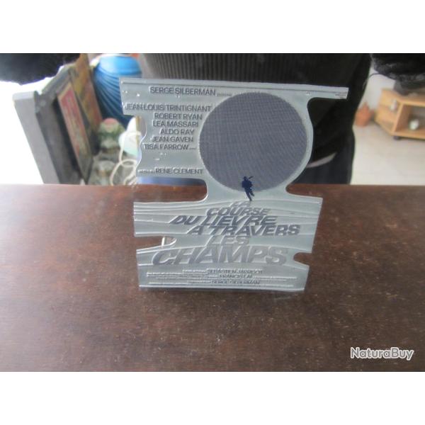 Plaque impression publicitaire film La course du li�vre � travers les champs 1971