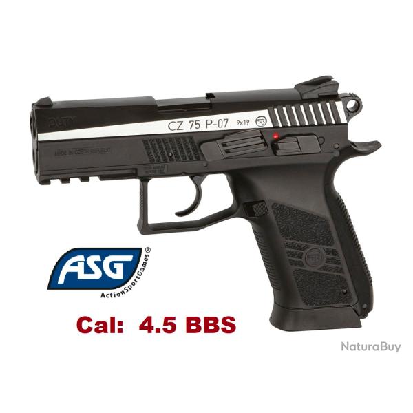 Pistolet CZ 75P-07 Duty BB MS DT  ASG - Co2  Billes Acier Cal 4.5