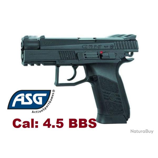 Pistolet CZ 75P-07 Duty noir  ASG - Co2  Billes Acier Cal 4.5