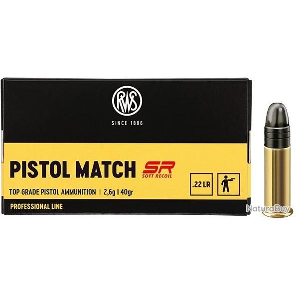 Cartouches RWS 22 LR PISTOL MATCH SR 20 boites ( 1000 munitions )