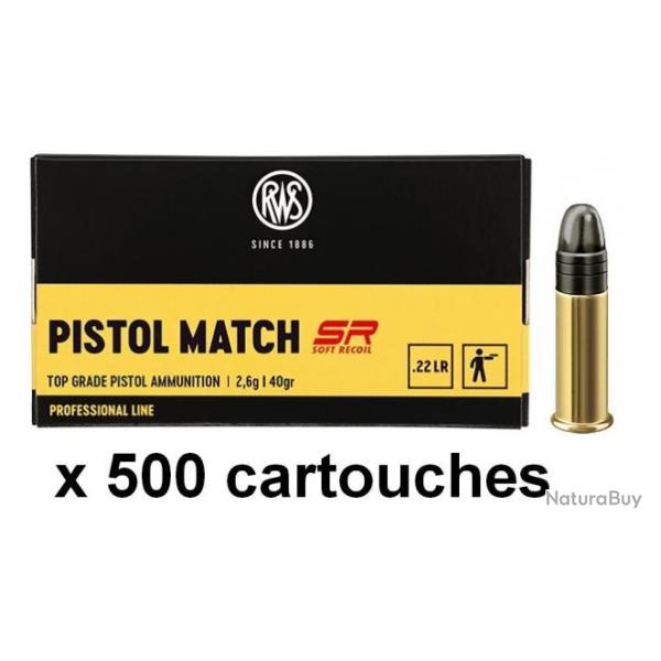 Cartouches RWS 22 LR PISTOL MATCH SR 10 boites ( 500 munitions )