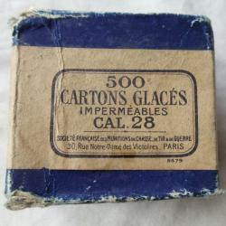 1 Bo&icirc;te ancienne avec 285 cartons glac&eacute;s en calibre 28.