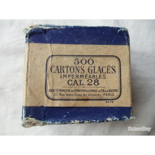 1 Bo�te ancienne avec 285 cartons glac�s en calibre 28.