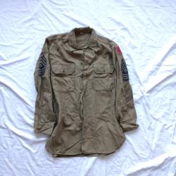 Uniforme - US465095a Shirt flannel O.D coat styl, special (Chemise en flanelle de laine brune)