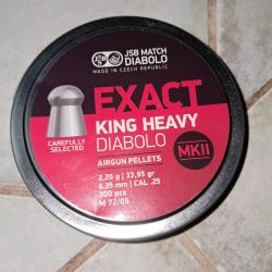 Plombs jsb king heavy bouteille entam&eacute;e 127plombs sur bo&icirc;te de 300
