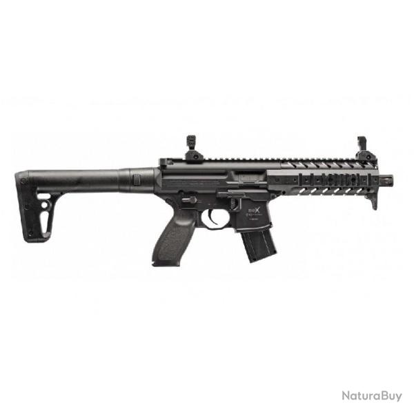 PACK Carabine Sig Sauer MPX CO2 4,5 mm plombs NOIR + 3 sparclettes + Lampe picatinny