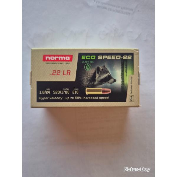250 balles norma eco speed 22lr 520M/S 5boites de 50 neuves