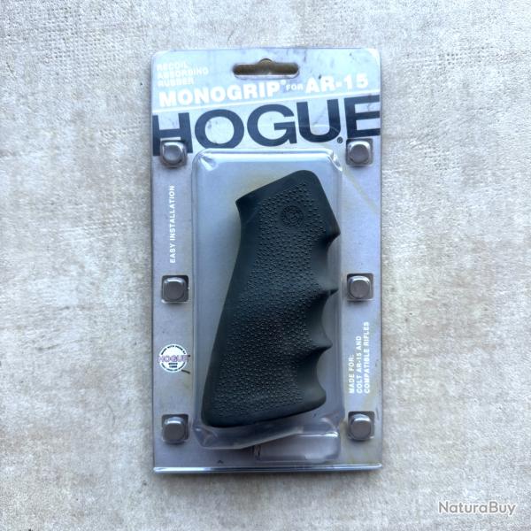 HOGUE - Poign�e Grip Caoutchouc Surmoul� Sans Bevertail avec Empreinte de Doigt - AR15 / M4 OD GREEN