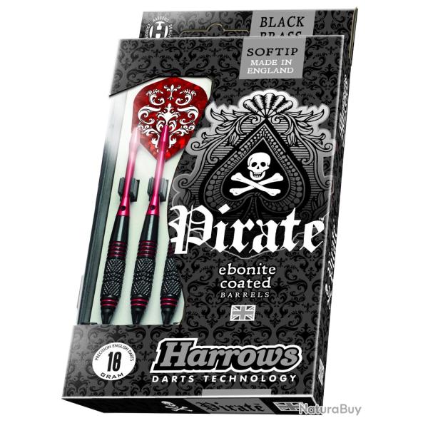 HARROWS - Fl�chettes Nylon PIRATE ROUGE 18 grammes