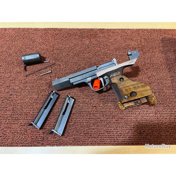 PISTOLET UNIQUE DES 69 CALIBRE 22LR - 2 CHARGEURS ET CONTREPOID - OCCASION