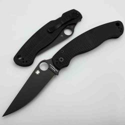 Couteau Spyderco Military 2 Salt Lame Acier CPM MagnaCut Black Manche G10 Noir USA