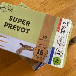 5 boites de Cartouches Super Pr&eacute;vot, calibre 16 - 32g, plomb de 7 ARX