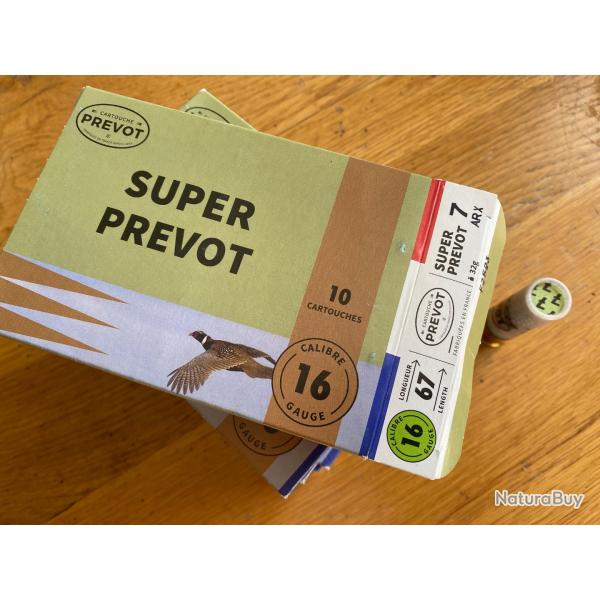 5 boites de Cartouches Super Pr�vot, calibre 16 - 32g, plomb de 7 ARX