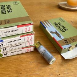 5 boites de Cartouches Super Pr&eacute;vot, calibre 16 - 32g, plomb de 9