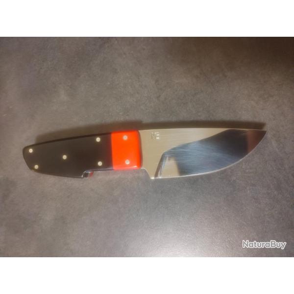 Superbe Skinner MG manche en micarta Lame poli miroir, tranchant rasoir !!