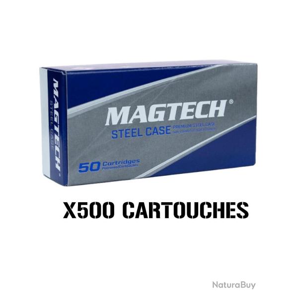 LOT DE 500 CARTOUCHES MAGTECH 9x19 FMJ STEEL CASE 124GR