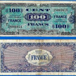 France 100 Francs 1944 Serie 7 Billet Imprim&eacute; par les USA Franc