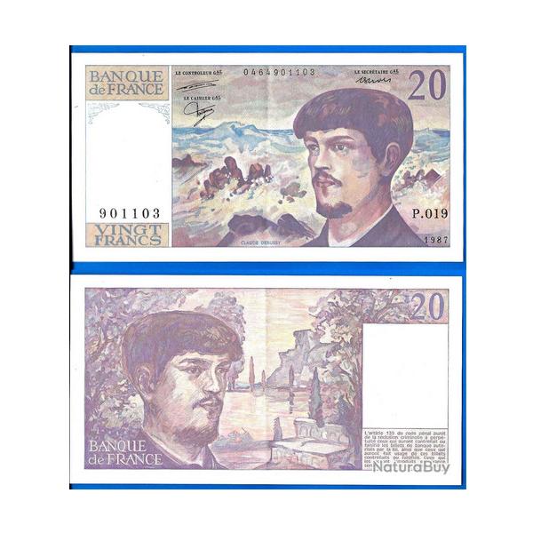 France 20 Francs 1987 Debussy Billet Franc