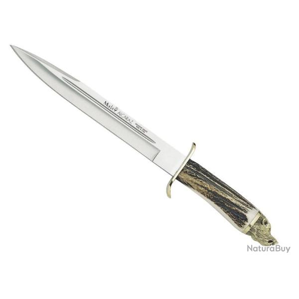 POIGNARD MUELA ALCARAZ CERF 26CM TETE SANGLIER INOX dague