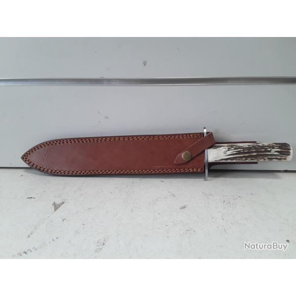 Dague de chasse double tranchant  +etui