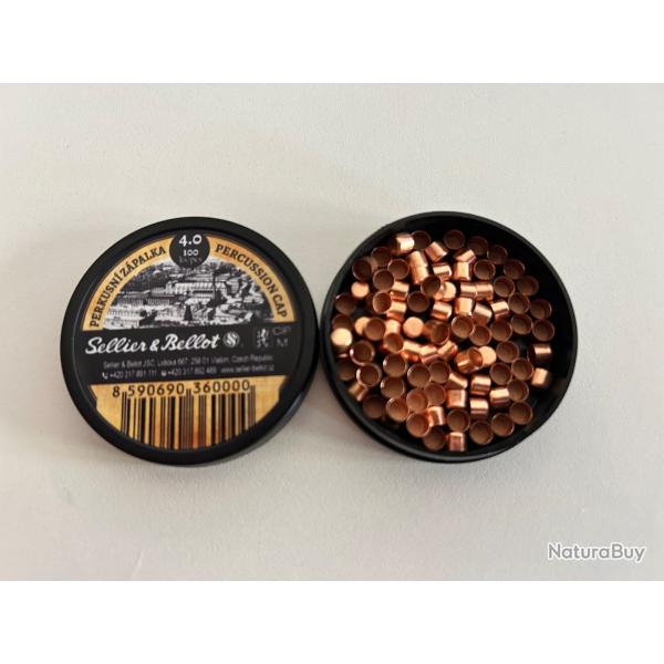 100 AMORCES SELLIER BELLOT 4.0 POUDRE NOIRE