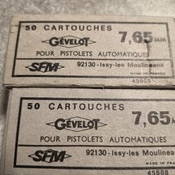 vend lots de cartouches 32 ACP SFM GEVELOT