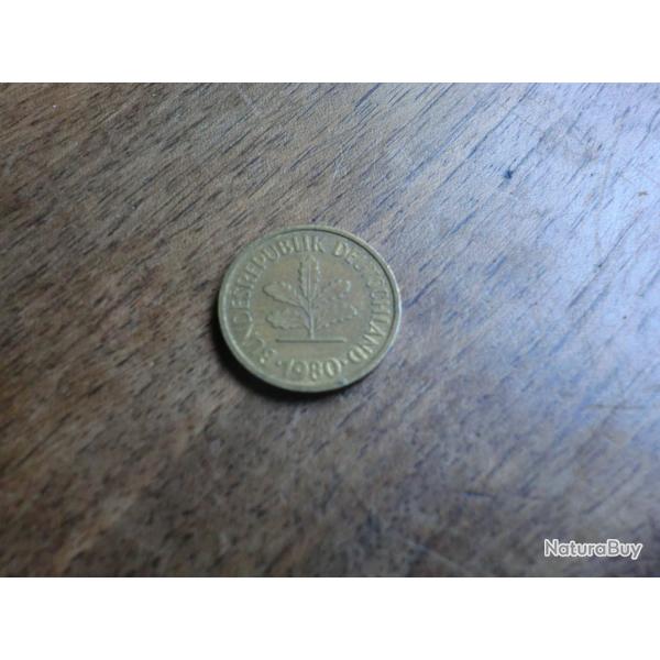 monnaie 5 pfenning 1980