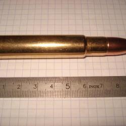 une cartouche de 450 rigby magnum ogive demi blind&eacute;e de marque sako pour collection