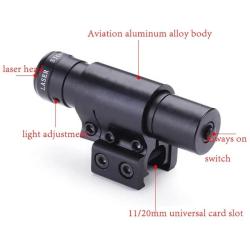 Viseur laser rouge avec collier en aluminium, compatible rail 11mm et rail picatinny 20 mm