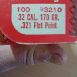 OGIVES HORNADY CAL 32 170 GRAINS FLAT POINT