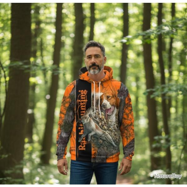 Sweat � Capuche Li�vre et Chien / ENCHERE 1 EURO...Taille au Choix