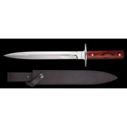 Albainox 31787 Dague de chasse Rematador - lame inox double tranchant, manche bois, &eacute;tui cuir