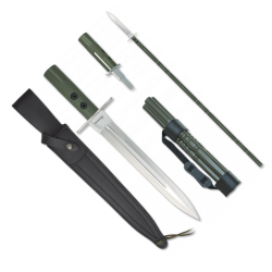 Albainox 31783 Lance de chasse d&eacute;montable - lame inox 30 cm, manche aluminium / Epieu