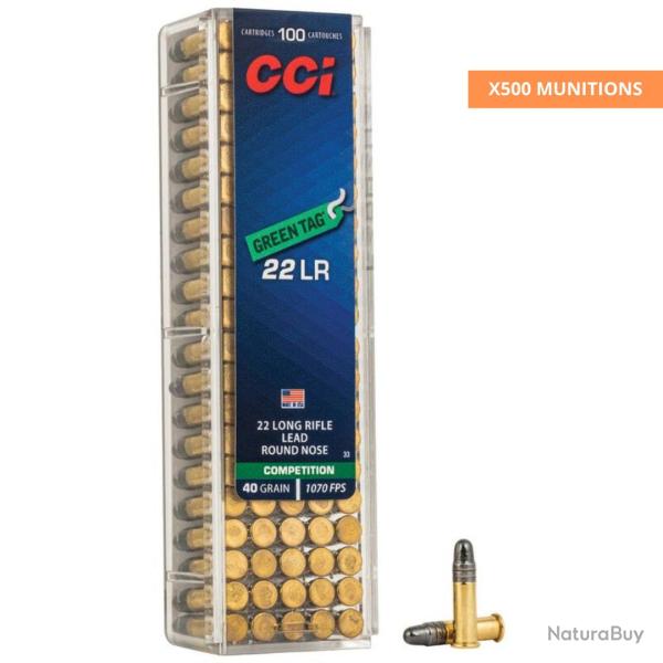 BOITE DE 22LR GREEN TAG 40GR X500 - CCI AMMUNITION