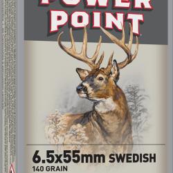 1 Boite de 20 Munitions Winchester Cal 6.5x55 SWEDISH Power Point 140gr