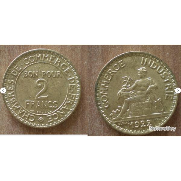 France Bon Pour 2 Francs 1922 Chambre Commerce Et Industrie Chambres