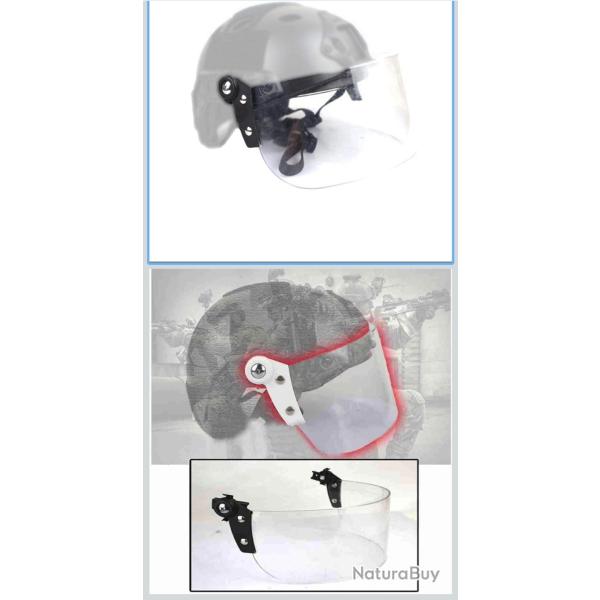 Casque + visi�re anti �meute rabatable neuve