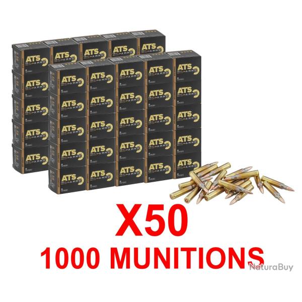 Vente Flash ! 1 000 Munitions ATS Cal. 223 Rem FMJ 55 Grs