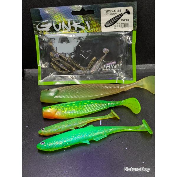Lot481 / leurre GUNKY + leurres LMBA ....(UV) ...fish and Fishing leurres.