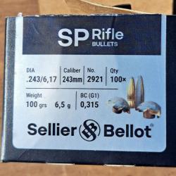 Bo&icirc;te de 100 ogives calibre 243