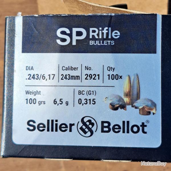 Bo�te de 100 ogives calibre 243