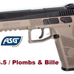 Pistolet CZ P-09 Duty FDE  ASG - Co2  Cal 4.5 Plomb ou Billes
