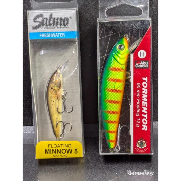 Lot 485 /LOT 2 leurres / 1 SALMO MINNOW 5 ET 1 ABU GARCIA (UV ) ......FISH AND FISHING LEURRES.