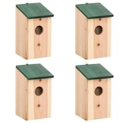 Nichoirs bois pin 12x12x22 cm suspendus ext&eacute;rieur abri oiseaux 4 pcs