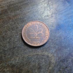 monnaie deutschland 2 pfenning 1991